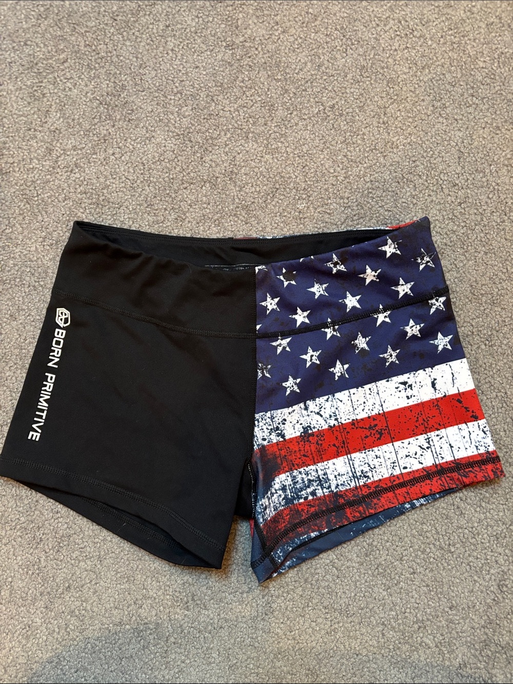 Born Primitive Black and American Flag Performance Shorts